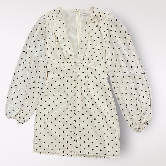 Urban Outfitters Willow Plunging Polka Dot mini Short Dress Size Small - Picture 1 of 10